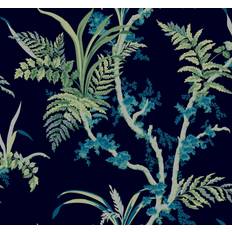 Wallpapers York Wallcoverings GRANDMILLENNIAL 60.75 sq. ft. Enchanted Fern Wallpaper, Navy/Green