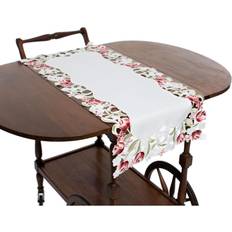 Red Tablecloths Manor Luxe Rosette Tablecloth White, Red