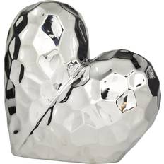 Litton Lane 11 12 Silver Porcelain Glam Heart Sculpture Figurine