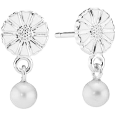 Lund Copenhagen Daisy Earrings - Silver/Pearl/White