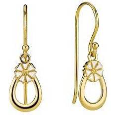 Smycken Lund Copenhagen Daisy Drop Earrings - Gold/White