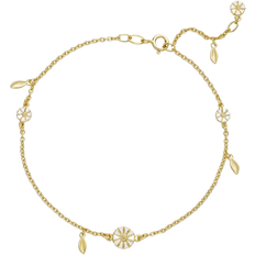 Hvid Ankellænker Lund Copenhagen Daisy Ankle Chain - Gold/White