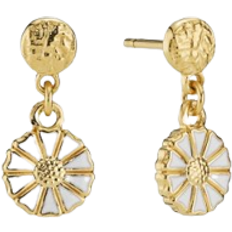 Lund marguerite ørering Lund Copenhagen Marguerite Earrings - Gold/White