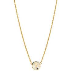 Lund Copenhagen Halskæder Lund Copenhagen Daisy Necklace - Gold/White