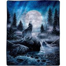 Lavish Home Heavy Fleece Blankets Multicolour, Blue