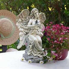 Beige Garden Decorations Design Toscano Nature Blessing Angel Garden Statue