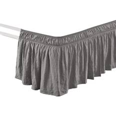 Grey Valance Sheets Lush Decor Ruched 20 Drop Length Ruffle Elastic Easy Around Valance Sheet Grey (190.5x)