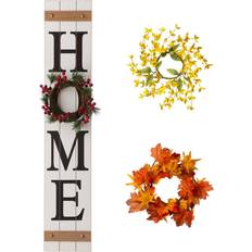 Wall Decorations GlitzHome 42in H Porch Sign with 3 Wreathes. Wall Decor 1.2x42"