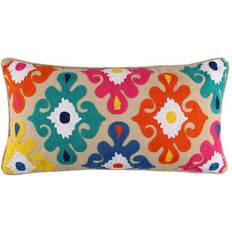 Pillows Levtex Home Fantasia Crewel Oblong Complete Decoration Pillows Natural, White, Blue, Yellow, Orange