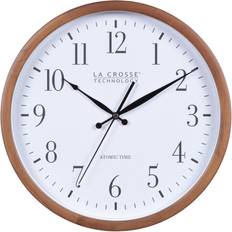 LA CROSSE TECHNOLOGY 12.8 In. Pine Wood Atomic Analog Wall Clock