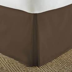 Becky Cameron Collection Premium Pleated Ruffle Bed Skirt Valance Sheet Brown