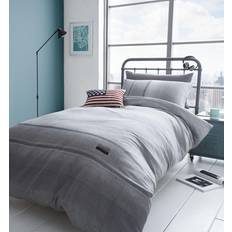 200 cm Duvet Covers Catherine Lansfield Denim Easy Care Duvet Cover Grey (200x135cm)