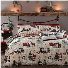 Furn Jolly Santa Duvet Cover Red, Green, Multicolour