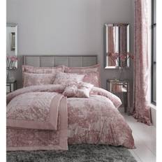 Bed Linen Catherine Lansfield Crushed Velvet Duvet Cover Pink (200x200cm)