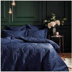 Percale Bed Linen Furn Palmeria Duvet Cover Natural, Blue