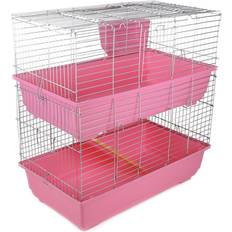 Little Friends Rabbit Cage 80cm Pink 2 Tiers Brand New Small Pet Guinea Pig