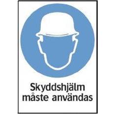 Informationsskyltar på rea Skylt 35-2514 210X297 MM Skyddshjälm måste användas