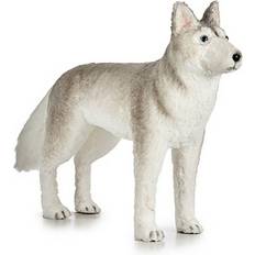 Metal Lámparas de Navidad Krist+ Decoración 87 cm Perro Gris Blanco Sintético Lámpara de Navidad