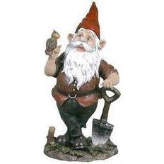 Design Toscano Garden Gnome Statue Birdy & Spader the Garden Gnome
