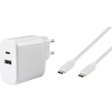 Usb c kabel 65w Vivanco GaN Snabb Hemladdare USB Till USB-C 65W USB-C Kabel Vit