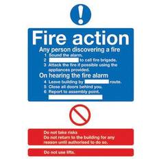 Workplace Signs Safety Sign Fire Action Words A4