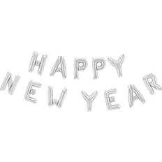 Nytår Tekst- & Temaballoner Globos Ballonguirlande Happy New Year Sølv