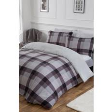 Teddy fleece duvet cover Dreamscene Check Teddy Fleece Duvet Cover