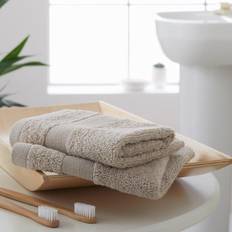 Natural Guest Towels Catherine Lansfield Antibacterial Face Cloth Guest Towel White, Natural, Silver