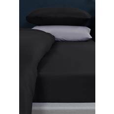 Polyester Draps Brentfords Plain Non-Iron Fitted Bed Sheet Black