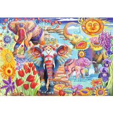 Bluebird Elephants in the Garden 1000 Pieces