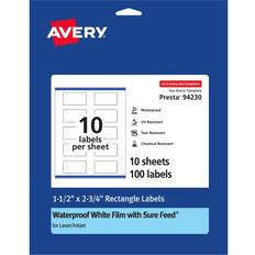 FSC (The Forest Stewardship Council) Label Makers & Labeling Tapes Avery Waterproof Rectangle Labels with Sure Feed Print to the Edge