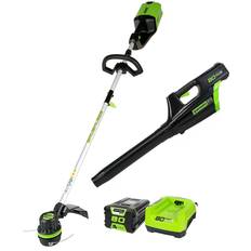 Grass Trimmers Greenworks Pro 2-Piece 80-Volt Cordless Power Equipment Combo Kit STBA80L210