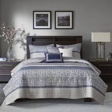 Textiles Madison Park Rhapsody Reversible Jacquard Bedspread Blue