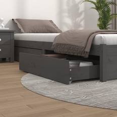 Paracolpi letto vidaXL Cassettoni Da Letto 4 Pz In Legno Massello Di Pino Grigio