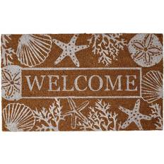 Rectangular Entrance Mats Design Imports Welcome Seashells Doormat Natural