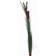 Reed grass with cattails,dark-green, artificial, 152cm mørkegrøn