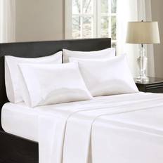 Textiles Madison Park Essentials Satin Luxury Bed Sheet White