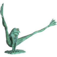Design Toscano Crazy Legs, Leap Frog Bronze Garden Giant