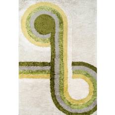 Carpets & Rugs Momeni Bullseye Retro Shag Rug White, Pink, Blue, Green 24x36"