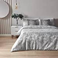 Symphony Metallic Jacquard Duvet Cover Silver