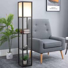 Lighting Homcom 3 Tier Storage Shelf Floor Lamp 160cm