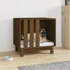 vidaXL Cama Para Perros Madera Maciza Pino 60x45x57 cm - Marrón