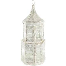 Metal Linternas Dkd Home Decor Blanco Dorado Metal Cristal Árabe 30 x 30 x 71 cm Linterna