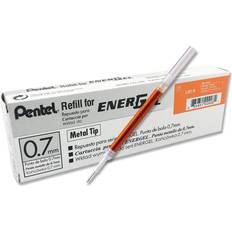 Pentel Refill Ink For EnerGel and Lancelot Gel Pen, (0.7mm) Metal Tip, Orange Ink, Pack of 12 (LR7-F)