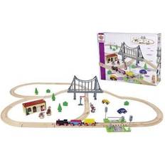 Train Track with Bridge Playset 55 pcs