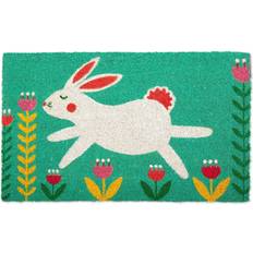 Green Entrance Mats Design Imports Bunny Folk Green