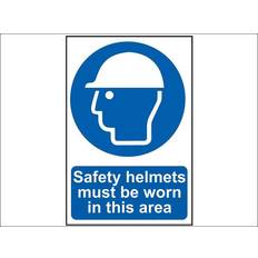 Scan Self adhesive semi-rigid PVC Safety Helmets Must Worn This Area