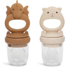 Konges Sløjd Matsmokker Konges Sløjd Fruit Feeding Pacifier Dragon 2 pack Caramel/Sunkiss