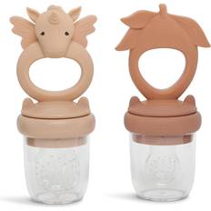 Silikoni Ruokintalaitteet Konges Sløjd 2-Pack Feeder Pacifiers Unicorn Limonade/Almond One Size Beige