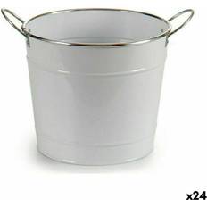 Planter With handles Silver Metal